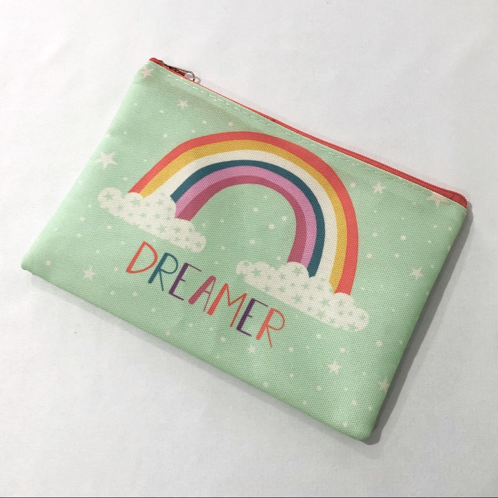 “Dreamer” Rainbow Pouch Makeup Bag Pencil Case